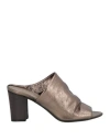 Preventi Woman Sandals Bronze Size 7 Leather In Yellow