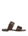 Preventi Woman Sandals Brown Size 7.5 Soft Leather In Brown