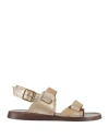 Preventi Woman Sandals Gold Size 8 Leather In Gold