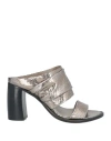 Preventi Woman Sandals Silver Size 7 Leather In Silver