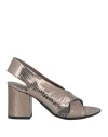 Preventi Woman Sandals Silver Size 7.5 Leather In Silver