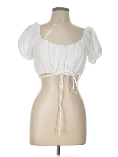 Pre-owned Priceless Short Sleeve Blouse In White