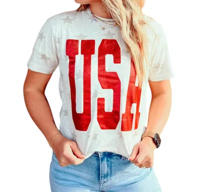 Prickly Pear Tx Usa Glitter T-shirt In Grey