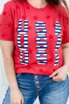 Prickly Pear Tx Usa Star Tee In Red In Red