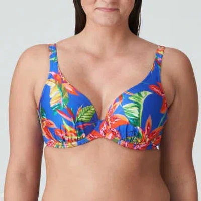 Prima Donna Latakia Padded Plunge Bikini Top In Tropical Rainforest In Multi