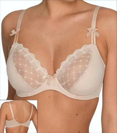 Primadonna A La Folie Deep Plunge Balcony Bra In Cafe Latte In White