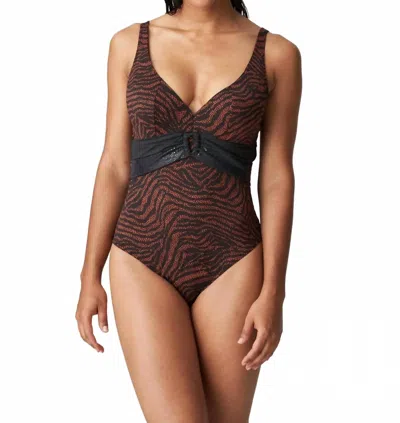 Primadonna Issambres Plunge Swimsuit In Black In Brown