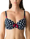 Primadonna Pop Padded Full Cup Bikini Top In Blue Eclipse In Blue
