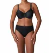 Primadonna Satin Seamless Underwire Bra In Black In Black