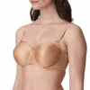 Primadonna Satin Bodysuit Shapwear With Full Cup Bra In Cognac In Brown