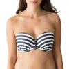 Primadonna Swim California Padded Srapless Bra In Blue Legend In Multi