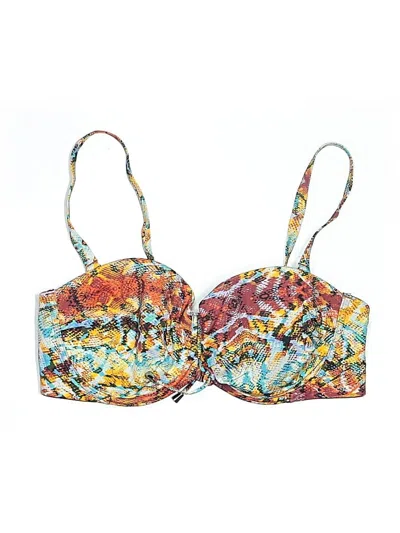 Pre-owned Primadonna Swim Swimsuit Top Yellow Print Pattern Swimwear