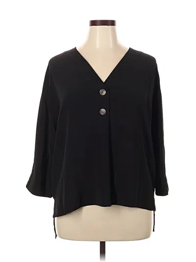 Pre-owned Primark 3/4 Sleeve Blouse In Black