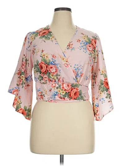 Pre-owned Primark 3/4 Sleeve Blouse In Pink
