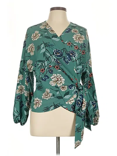 Pre-owned Primark 3/4 Sleeve Blouse In Teal