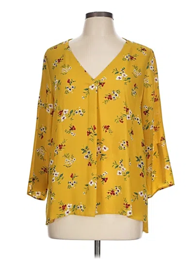 Pre-owned Primark 3/4 Sleeve Blouse In Yellow