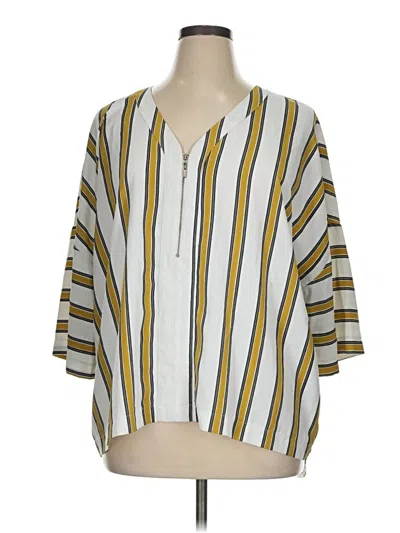 Pre-owned Primark 3/4 Sleeve Blouse In Yellow