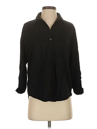 Pre-owned Primark 3/4 Sleeve Button Down Shirt In Black