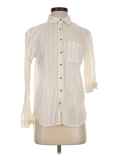 Pre-owned Primark 3/4 Sleeve Button Down Shirt In Ivory
