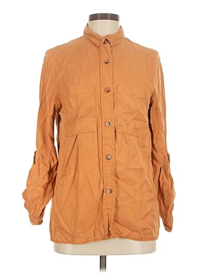 Pre-owned Primark 3/4 Sleeve Button Down Shirt In Orange
