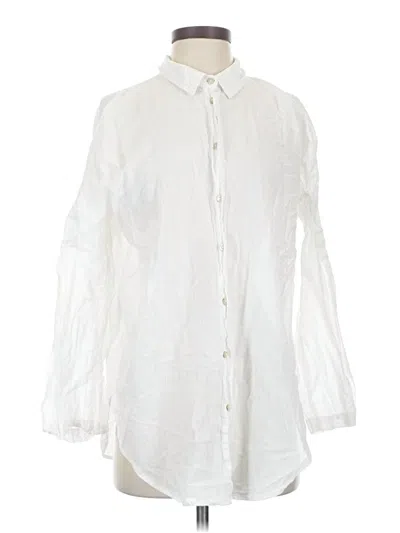 Pre-owned Primark 3/4 Sleeve Button Down Shirt In White