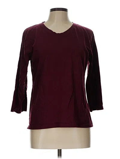 Pre-owned Primark 3/4 Sleeve T-shirt In Burgundy