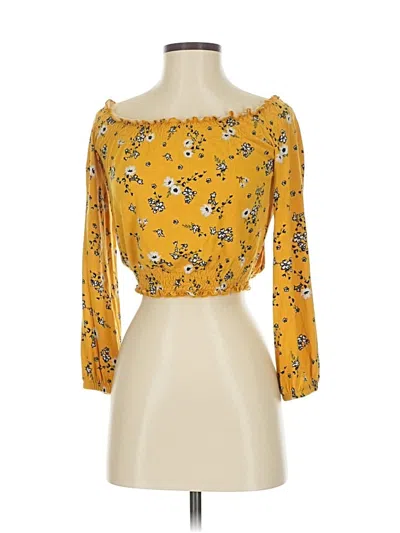 Pre-owned Primark 3/4 Sleeve T-shirt In Yellow