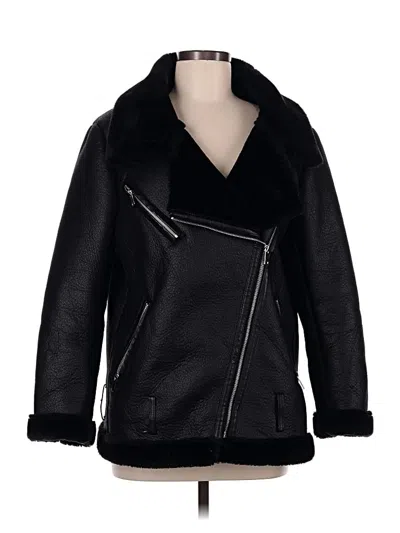 Pre-owned Primark Faux Fur Jacket In Black