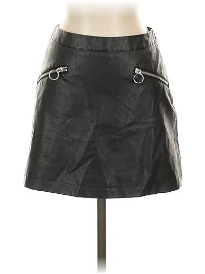 Pre-owned Primark Faux Leather Skirt In Black