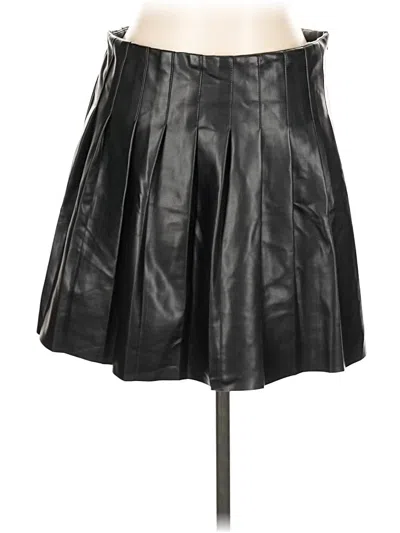 Pre-owned Primark Faux Leather Skirt In Black