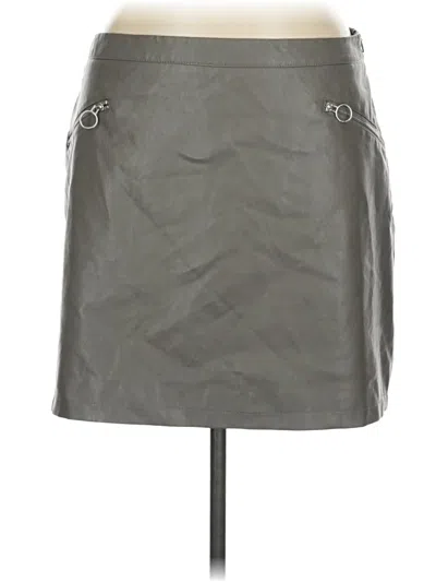 Pre-owned Primark Faux Leather Skirt In Gray