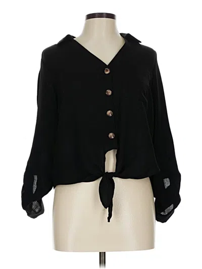 Pre-owned Primark Long Sleeve Blouse In Black