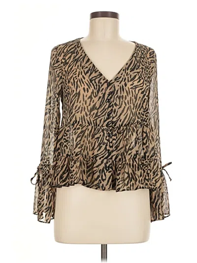 Pre-owned Primark Long Sleeve Blouse In Brown