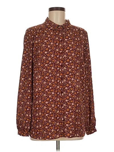 Pre-owned Primark Long Sleeve Blouse In Brown