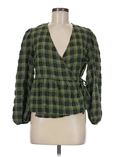 Pre-owned Primark Long Sleeve Blouse In Green