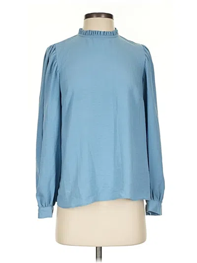 Pre-owned Primark Long Sleeve Top Blue Turtleneck Tops