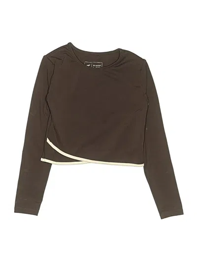 Pre-owned Primark Kids' Long Sleeve Top Brown Boatneck Tops