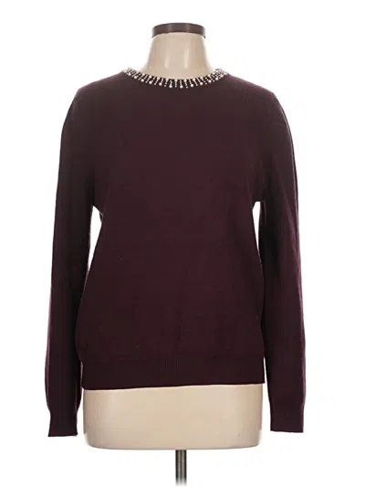 Pre-owned Primark Long Sleeve Top Burgundy Crew Neck Tops