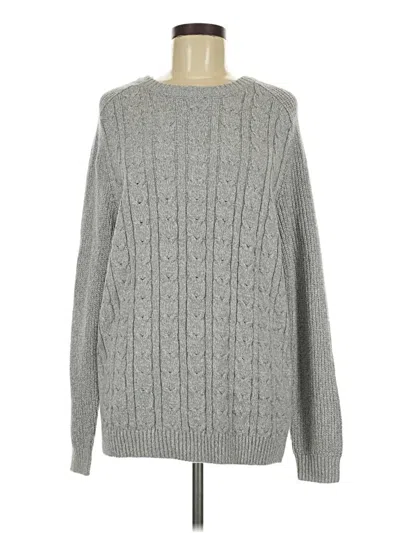 Pre-owned Primark Long Sleeve Top Gray Crew Neck Tops