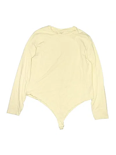 Pre-owned Primark Long Sleeve Top Yellow Cowl Neck Tops