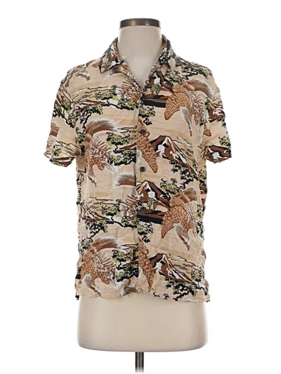 Pre-owned Primark Short Sleeve Button Down Shirt In Tan