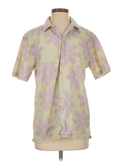 Pre-owned Primark Short Sleeve Button Down Shirt In Yellow
