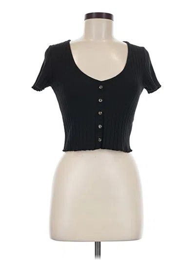 Pre-owned Primark Short Sleeve Top Black Sweetheart Neckline Tops