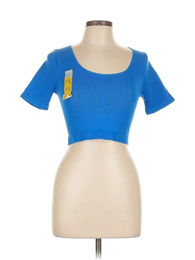 Pre-owned Primark Short Sleeve Top Blue Scoop Neck Tops