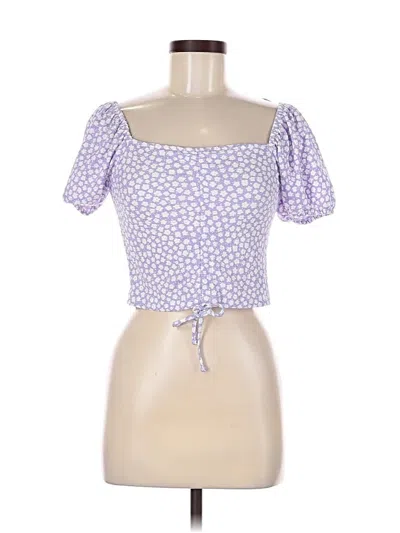 Pre-owned Primark Short Sleeve Top Purple Sweetheart Neckline Tops