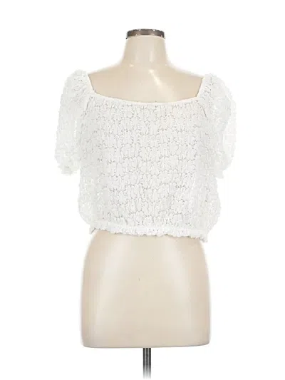 Pre-owned Primark Short Sleeve Top White Sweetheart Neckline Tops