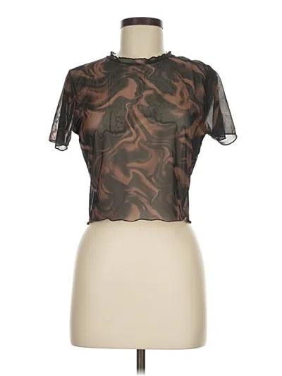 Pre-owned Primark Short Sleeve Turtleneck In Brown