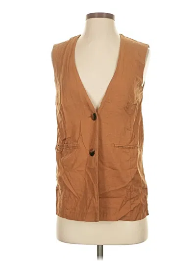 Pre-owned Primark Sleeveless Button Down Shirt In Brown