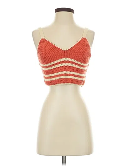 Pre-owned Primark Tank Top Orange Strapless Neckline Tops