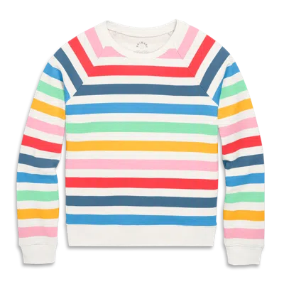 Primary Adult 24/7 Sweatshirt In Candy Stripe In Ivory Candy Stripe